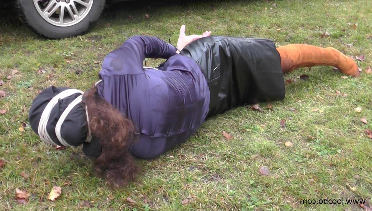 16P Brunette female is rendered unconscious before being loaded into a minivan
