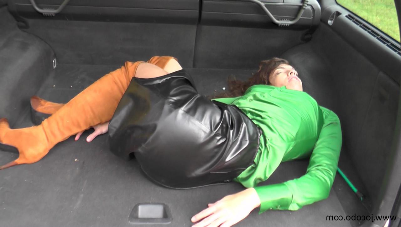 16P Brunette female is rendered unconscious before being loaded into a minivan