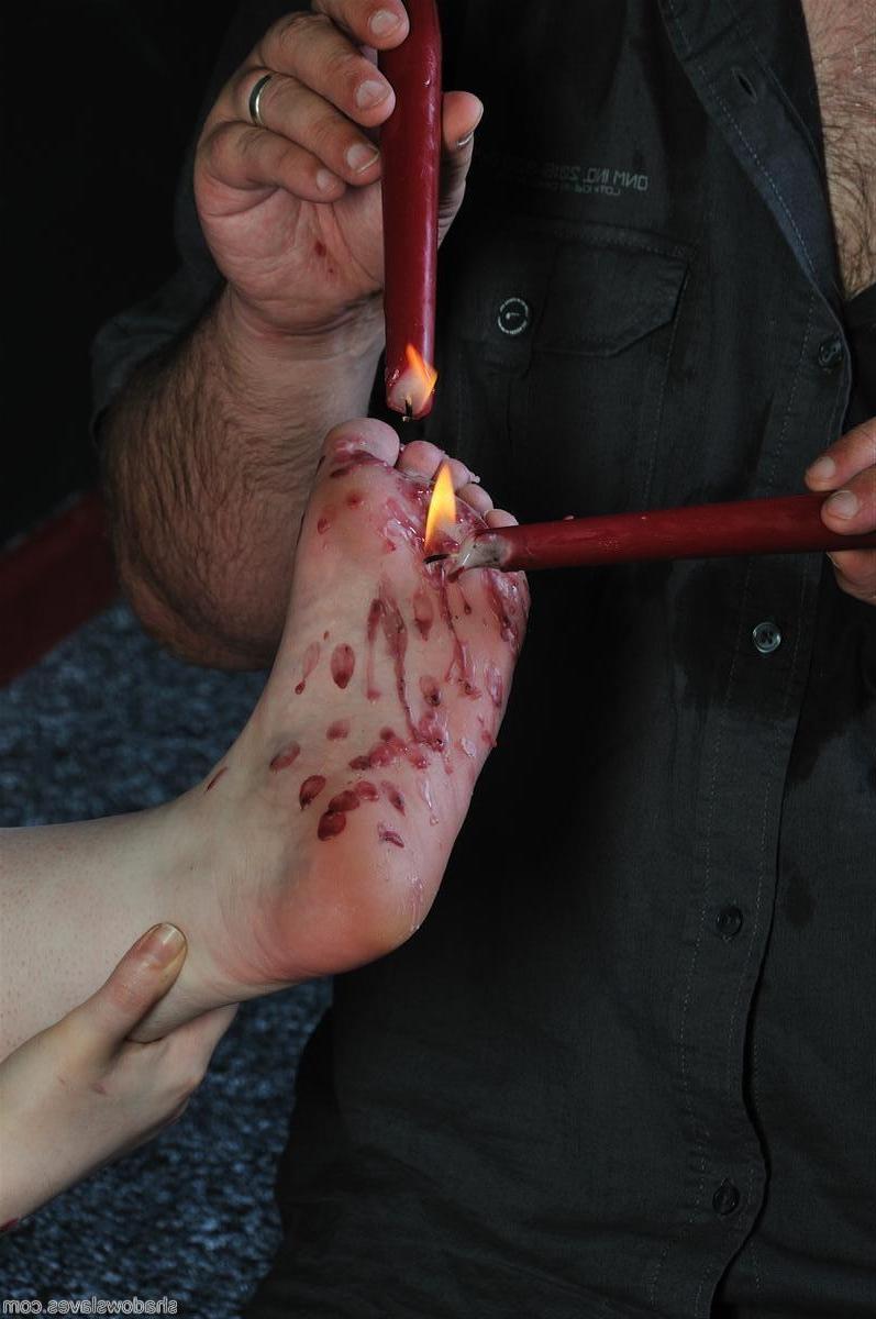12P Fat redhead is tortured with hot candle wax by a sadistic man