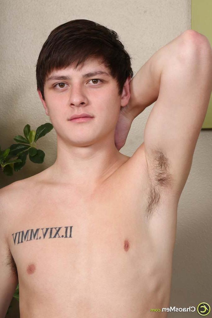 20P Raven-haired twink Lucas Porter strokes his uncut dick & shows his big ass