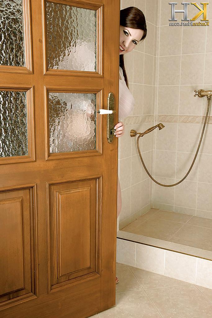 16P Cute plumper girl Karina Hart showing big wet tits and pussy in the shower