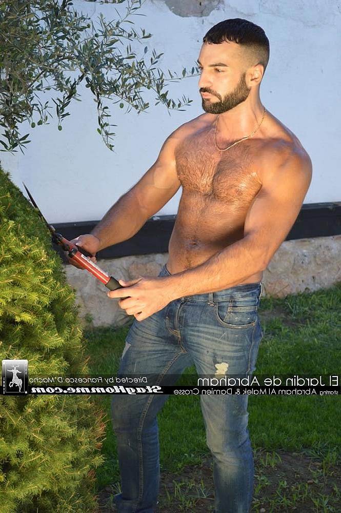 20P Le mannequin gay poilu Abraham Al Malek frappe l'homme d'affaires Damien Crosse dans le cul