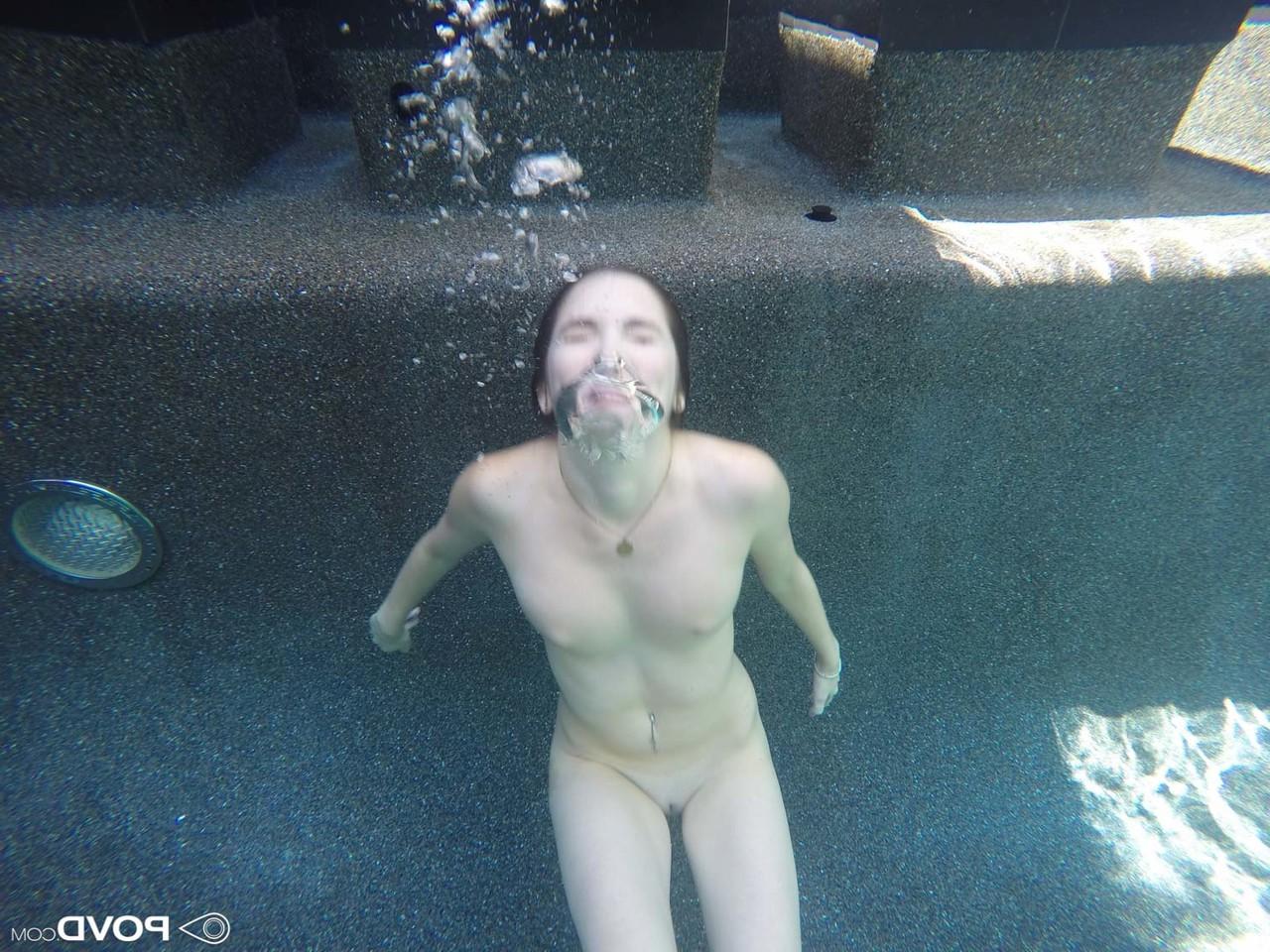 17P Summer Playmate named Bella Skye showing off her large tits underwater