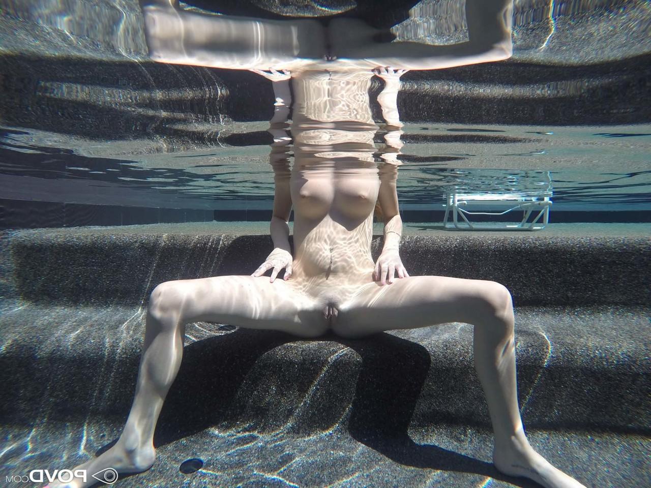 17P Summer Playmate named Bella Skye showing off her large tits underwater