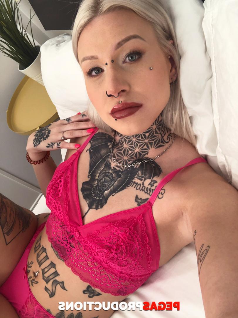 20P Hottie Princess 69 undresses and shows her inked body & pierced nipples
