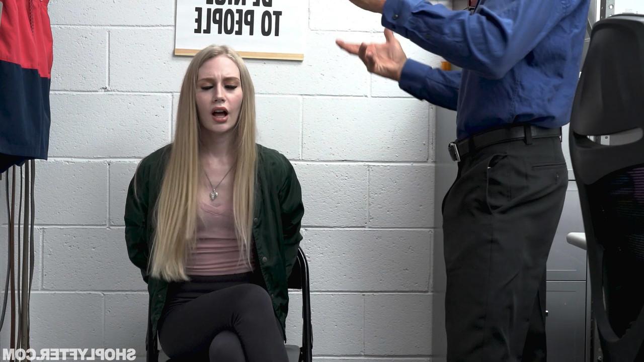 20P Petite shoplifter Emma Starletto getting stripped and fucked hard for theiving