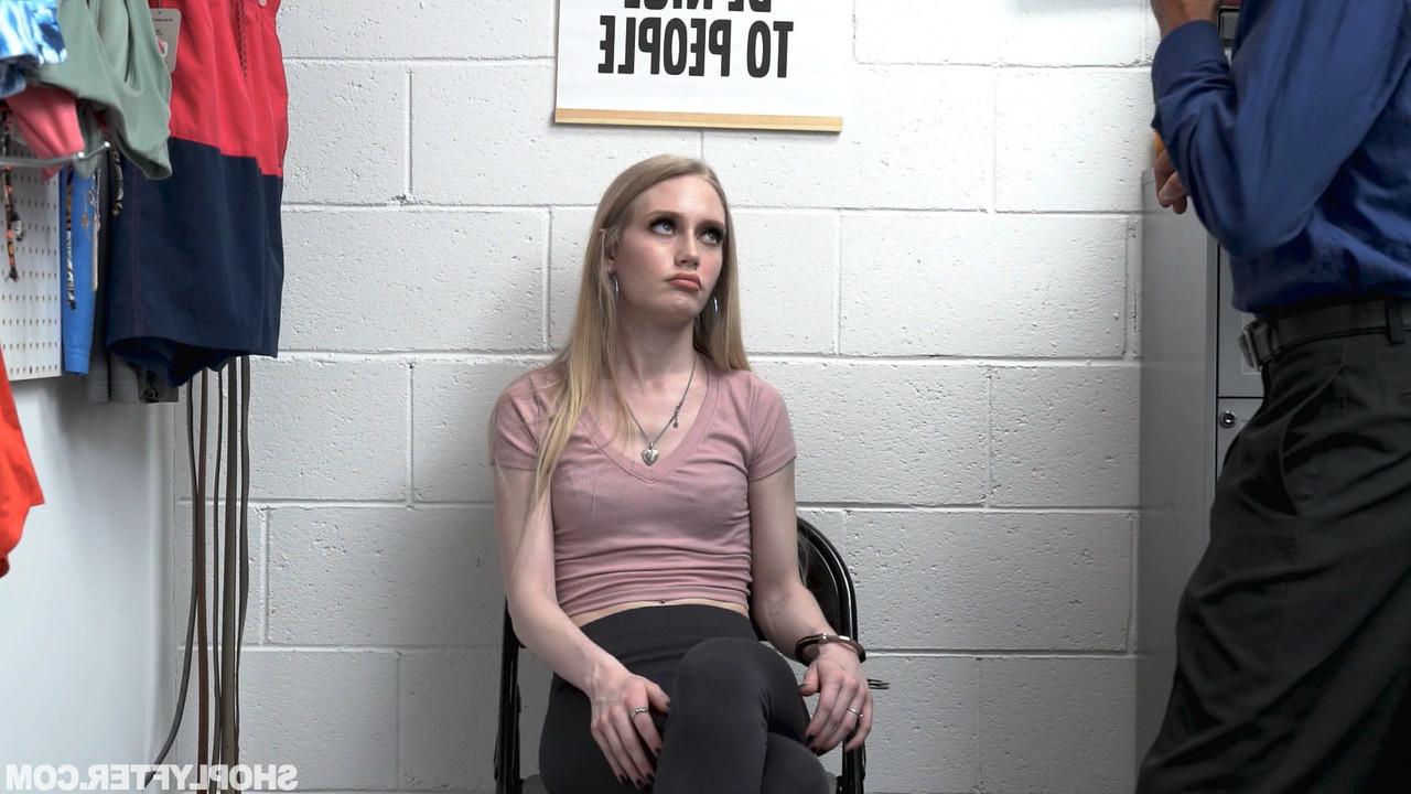 20P Petite shoplifter Emma Starletto getting stripped and fucked hard for theiving