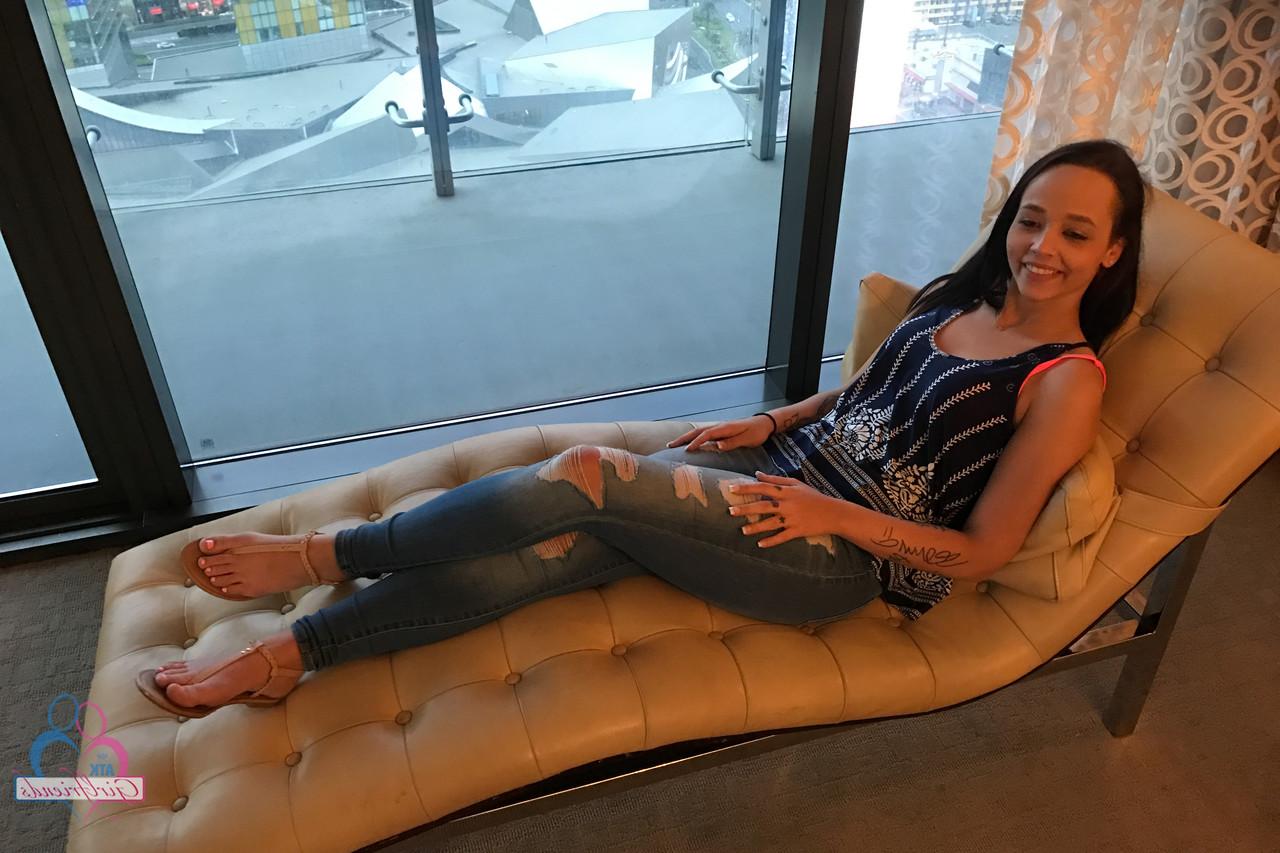 18P Colombian girlfriend Emily Cash flaunts her sexy feet in her solo compilation