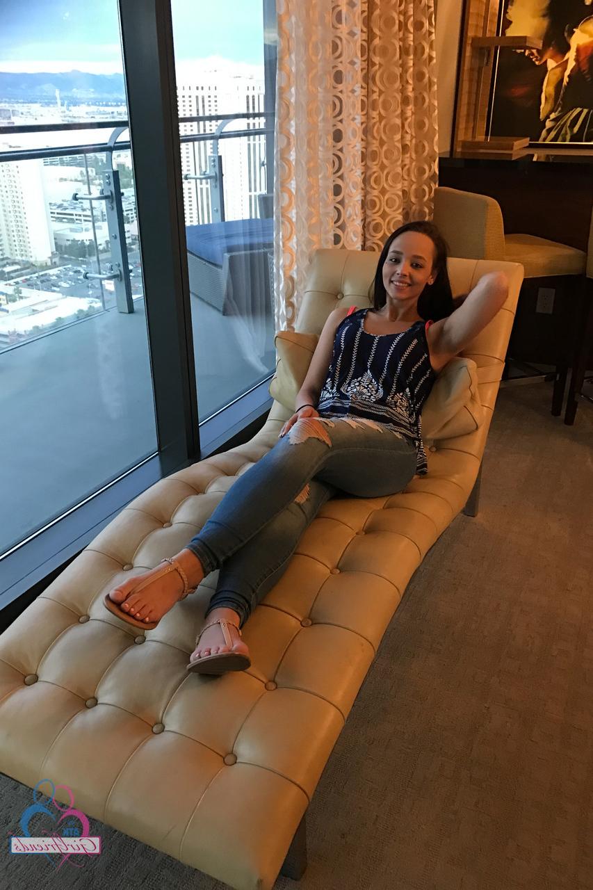 18P Colombian girlfriend Emily Cash flaunts her sexy feet in her solo compilation