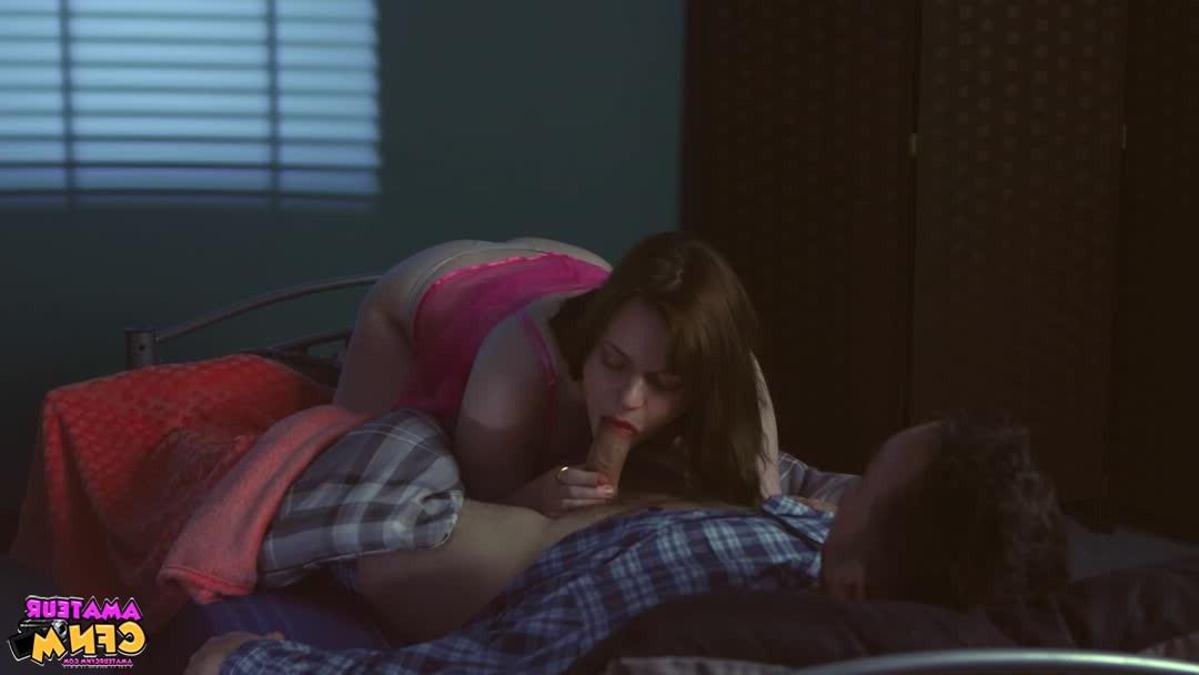 16P Elise Lee changes into a pink teddy before giving a blowjob