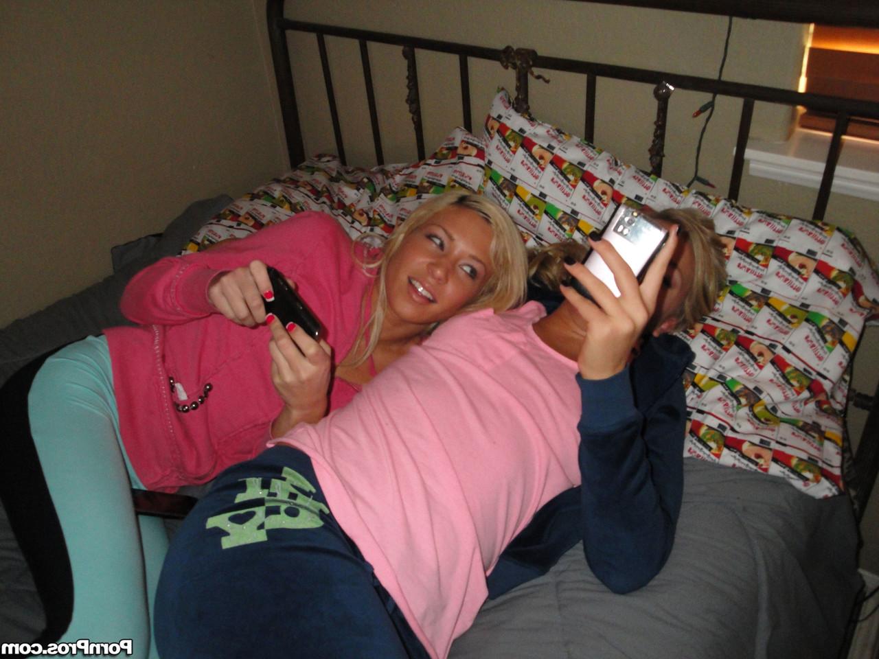 20P Blond friends Kasey and Ally having fun in the shower and enjoying 69 pose