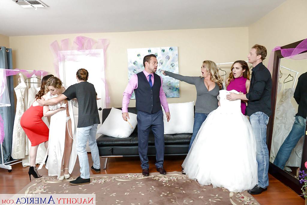 16P Le mariage d'une star du porno met en vedette Dillion Harper prenant une éjaculation sur son joli visage.