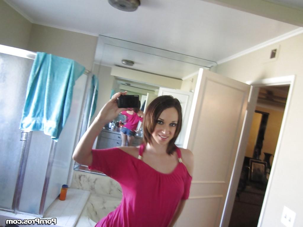 13P Cute ex-gf Jada Stevens taking mirror selfies of her big natural boobs