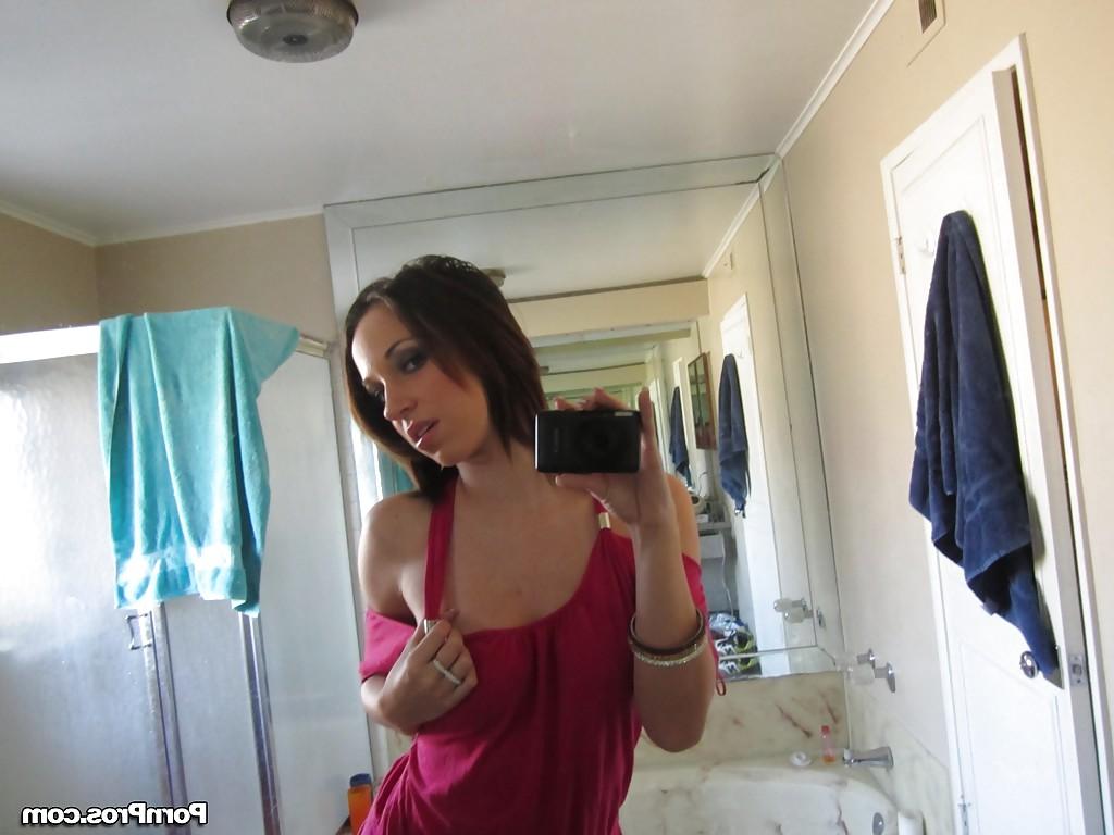 13P Cute ex-gf Jada Stevens taking mirror selfies of her big natural boobs