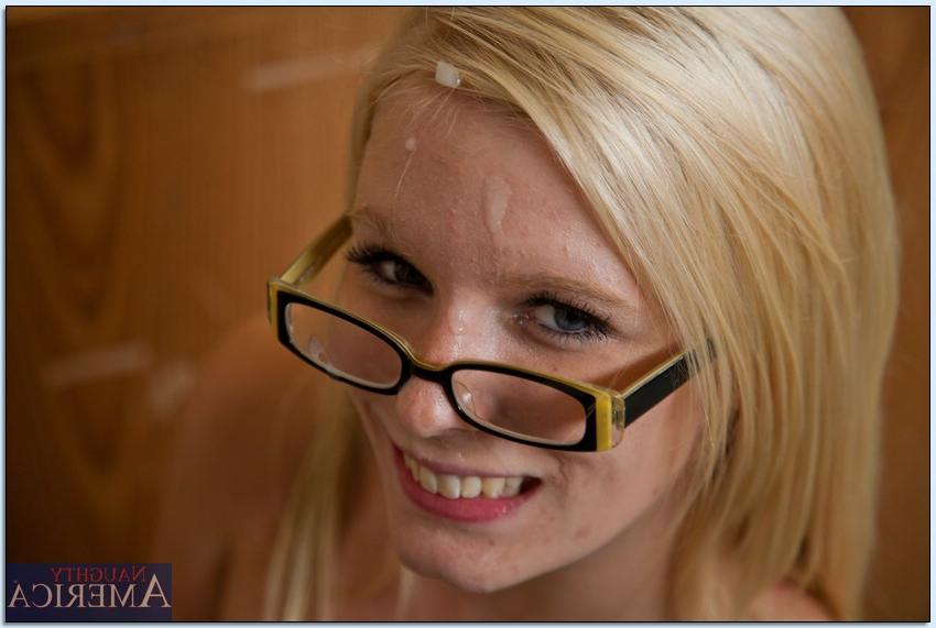 16P Hot coed Elaina Raye wears socks and glasses to see reality better