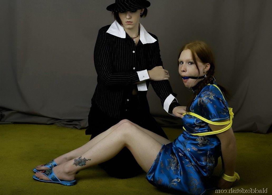 16P Butch girl with tattoos ties up her lover before spanking her ass