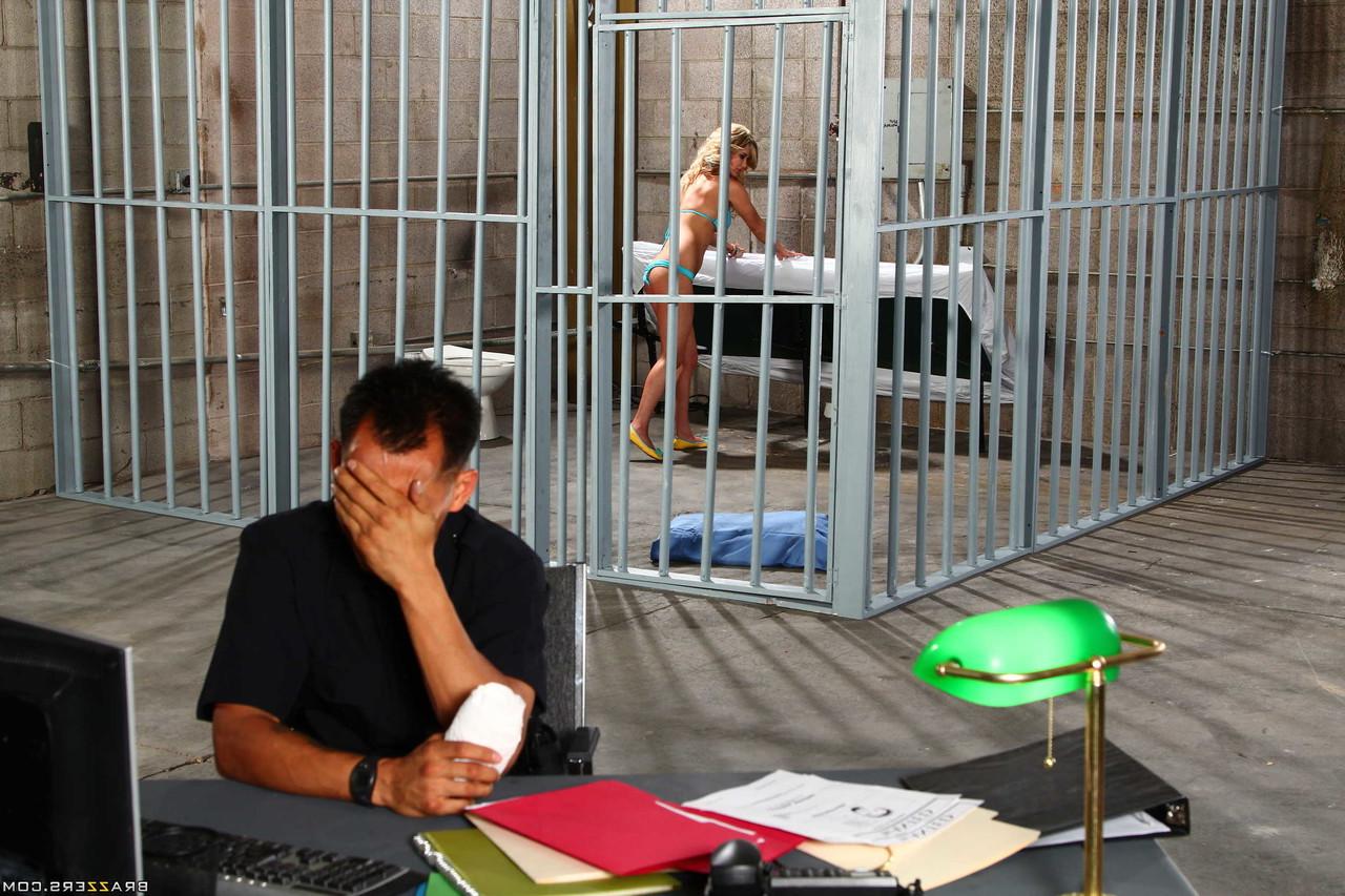 20P Coed prisoner Chloe Chaos fondles her big tits & gets banged by an Asian cop