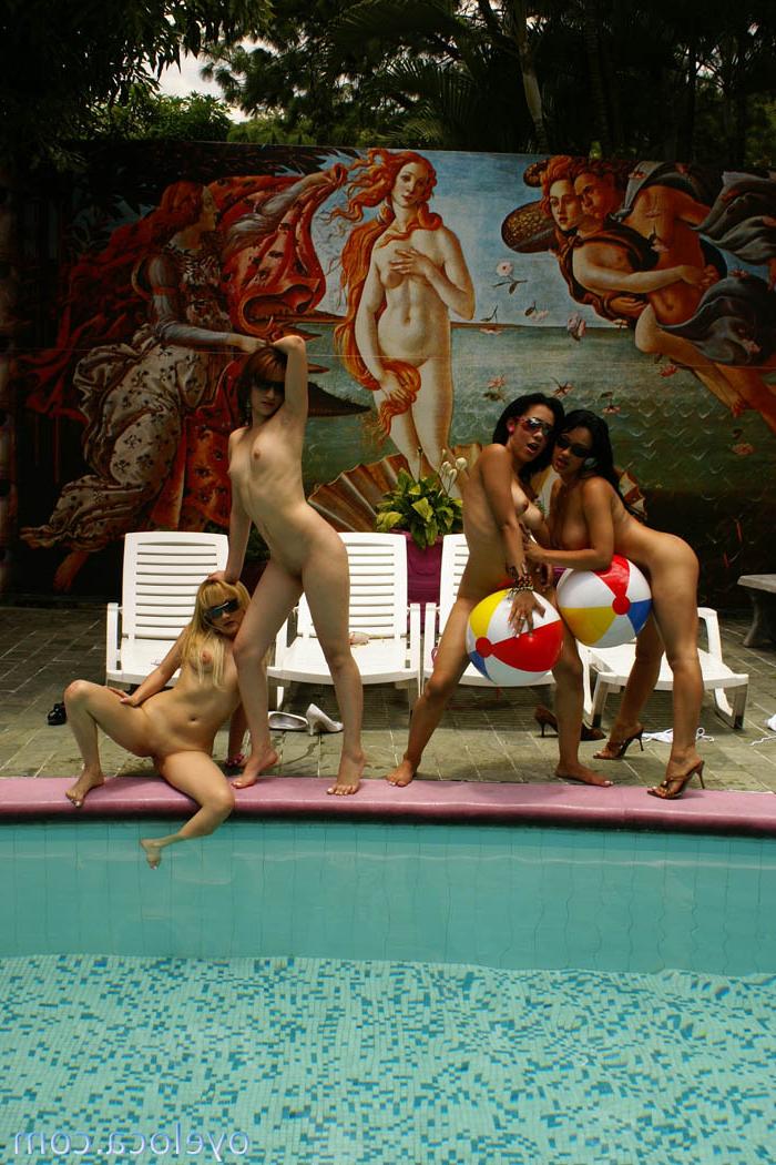 19P Beautiful Latina Samantha Cruz has a nice time outdoors near the pool
