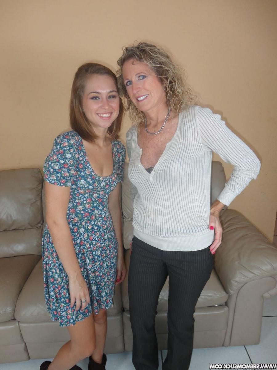 20P Old and young sluts Riley and Jade expose their tits while sucking a big dick