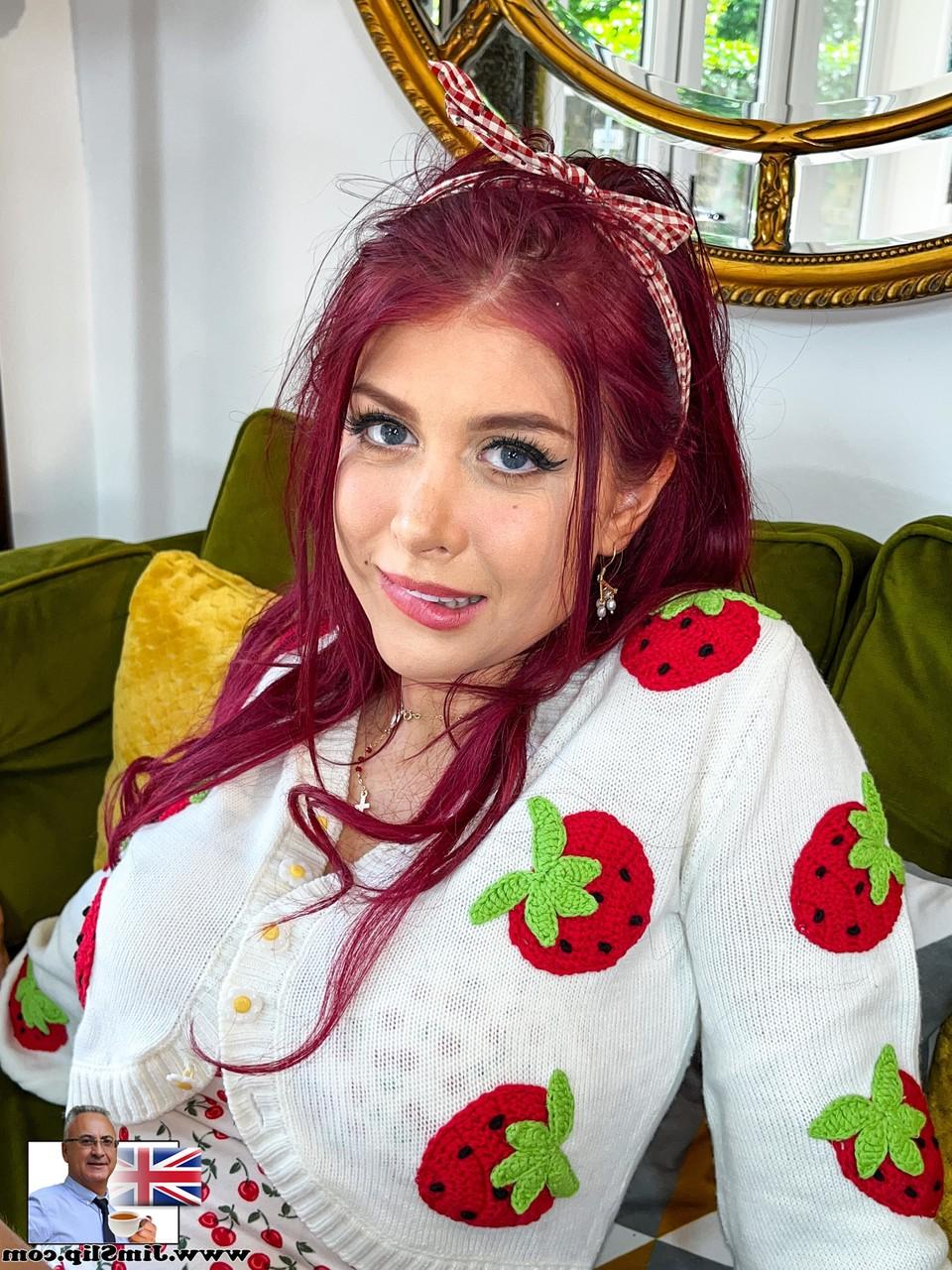 20P Redheaded doll Atlanta Moreno shows her big tits, ass and pussy