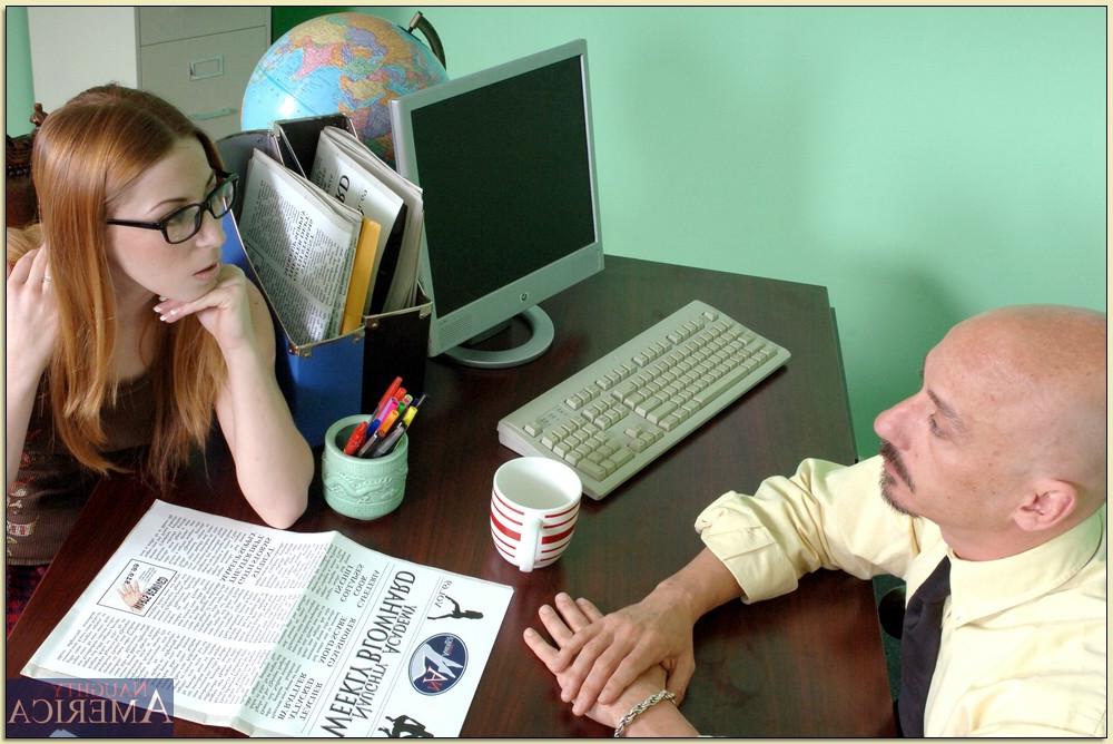 15P Cute coed in glasses Lexi Leigh impaled on a huge dick of her teacher