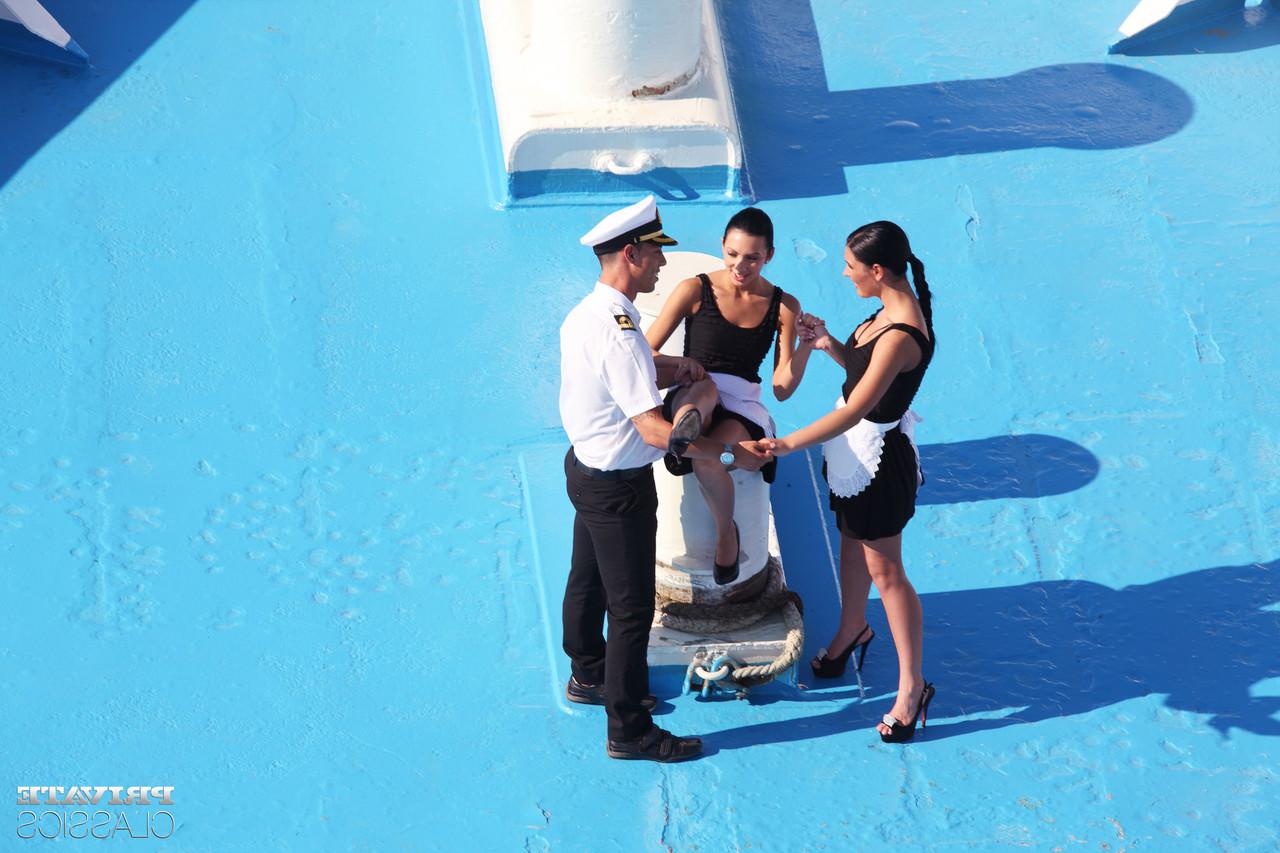 12P Honey and Abelia partake in a hardcore foursome on board a cruise ship