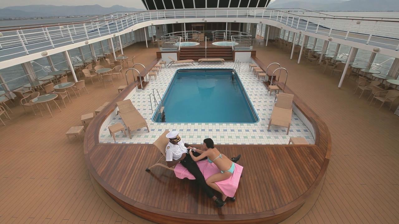 12P Brunette chick Candy Alexa gets double fucked by the captains of a ship
