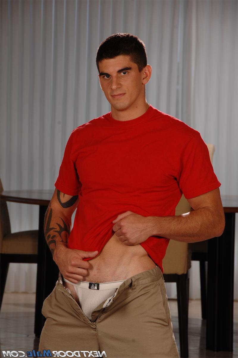 20P Strong brunette Tyler Torro unveils his muscular inked body and stiff dick