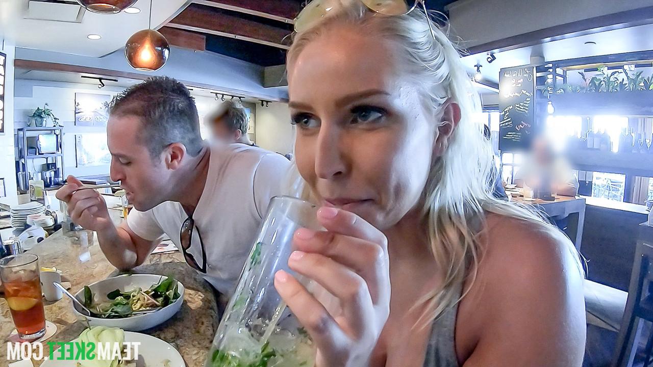 20P Sexy blonde MILF with an incredible big ass Vanessa Cage rides a rod on a bed