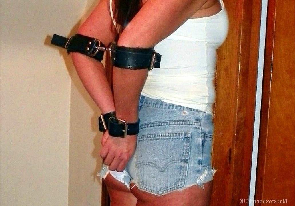 13P Brunette chick is blindfolded and gagged while her arms & legs are restrained