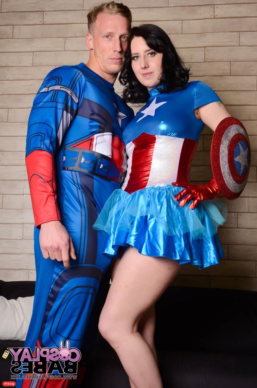 15P Brunette Mrs America Honesty Calliaro getting dicked by Captain America