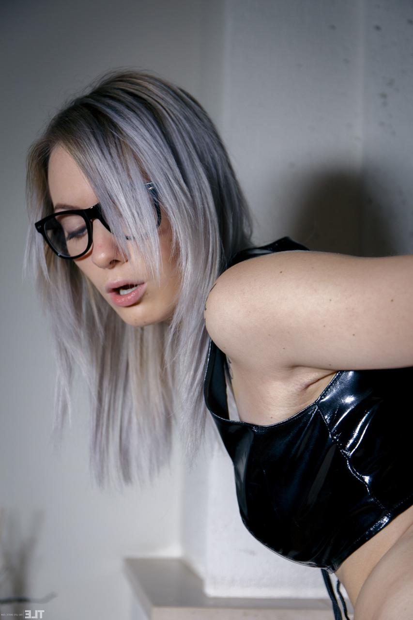 20P Latvian teen with glasses Kate Fresh pumping and fingering her moist pussy