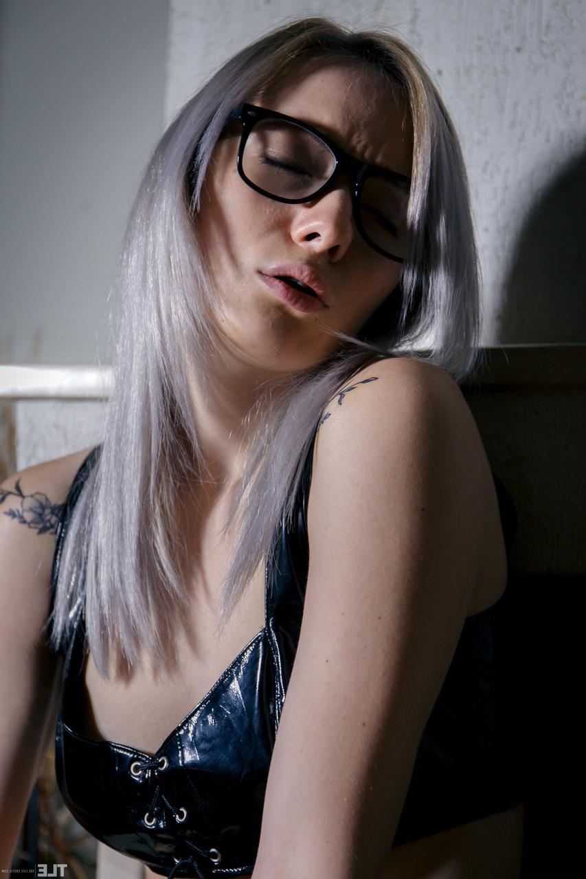 20P Latvian teen with glasses Kate Fresh pumping and fingering her moist pussy