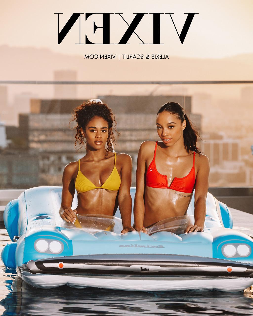 20P As belezas negras Scarlit Scandal e Alexis Tae compartilham uma haste branca em um IR 3some