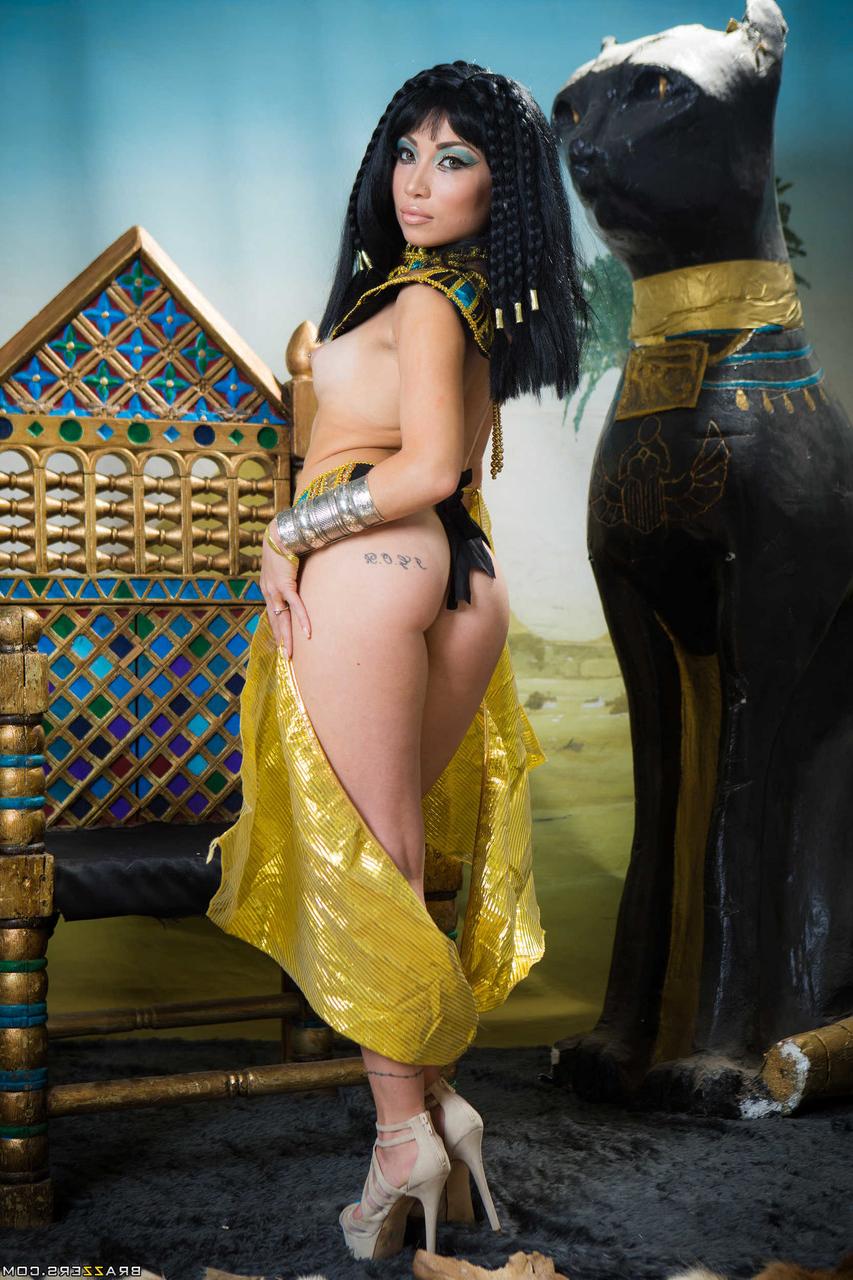 20P Petite Asian Rina Ellis shows her boobs & ass dressed up as Cleopatra