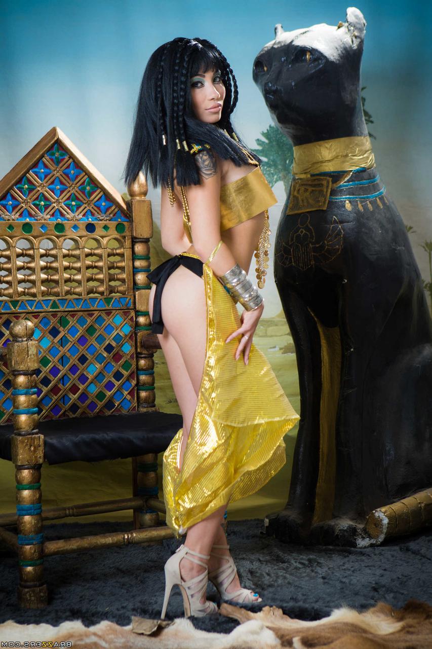20P Petite Asian Rina Ellis shows her boobs & ass dressed up as Cleopatra