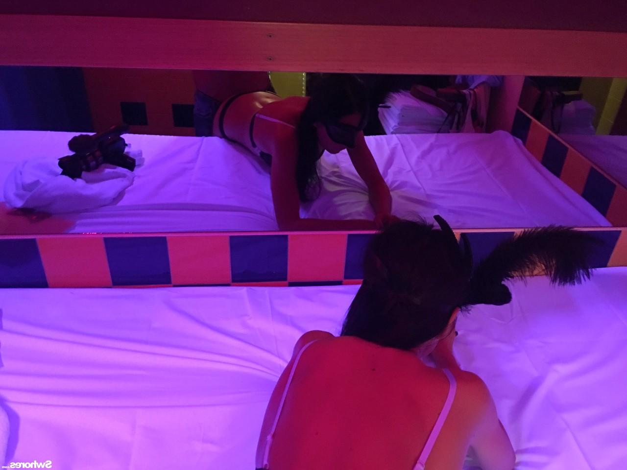 20P Masked brunette babe gets a hardcore pounding with her panties on