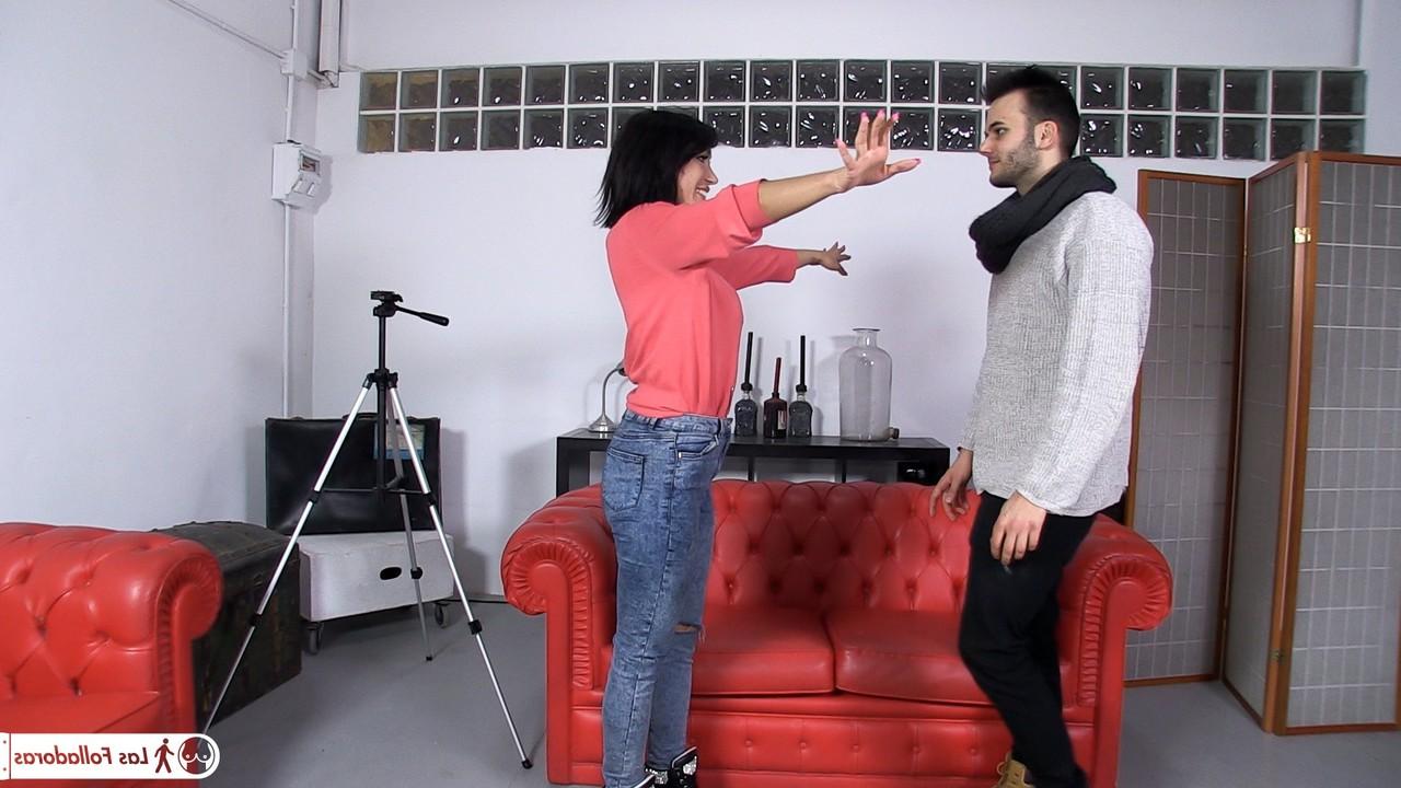 17P Chesty Spanish slut Moisex facialized after hot threesome in studio
