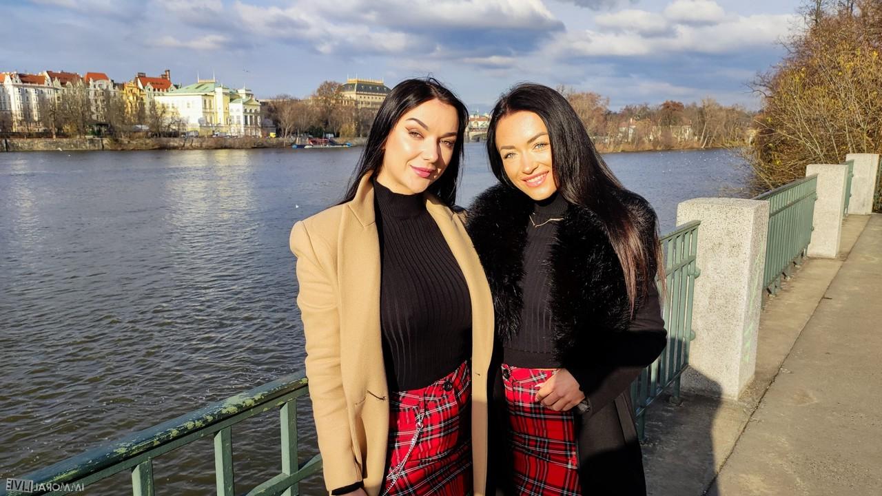 15P Zuzu Sweet & Lady Gang hitch up matching miniskirts in matching pantyhose