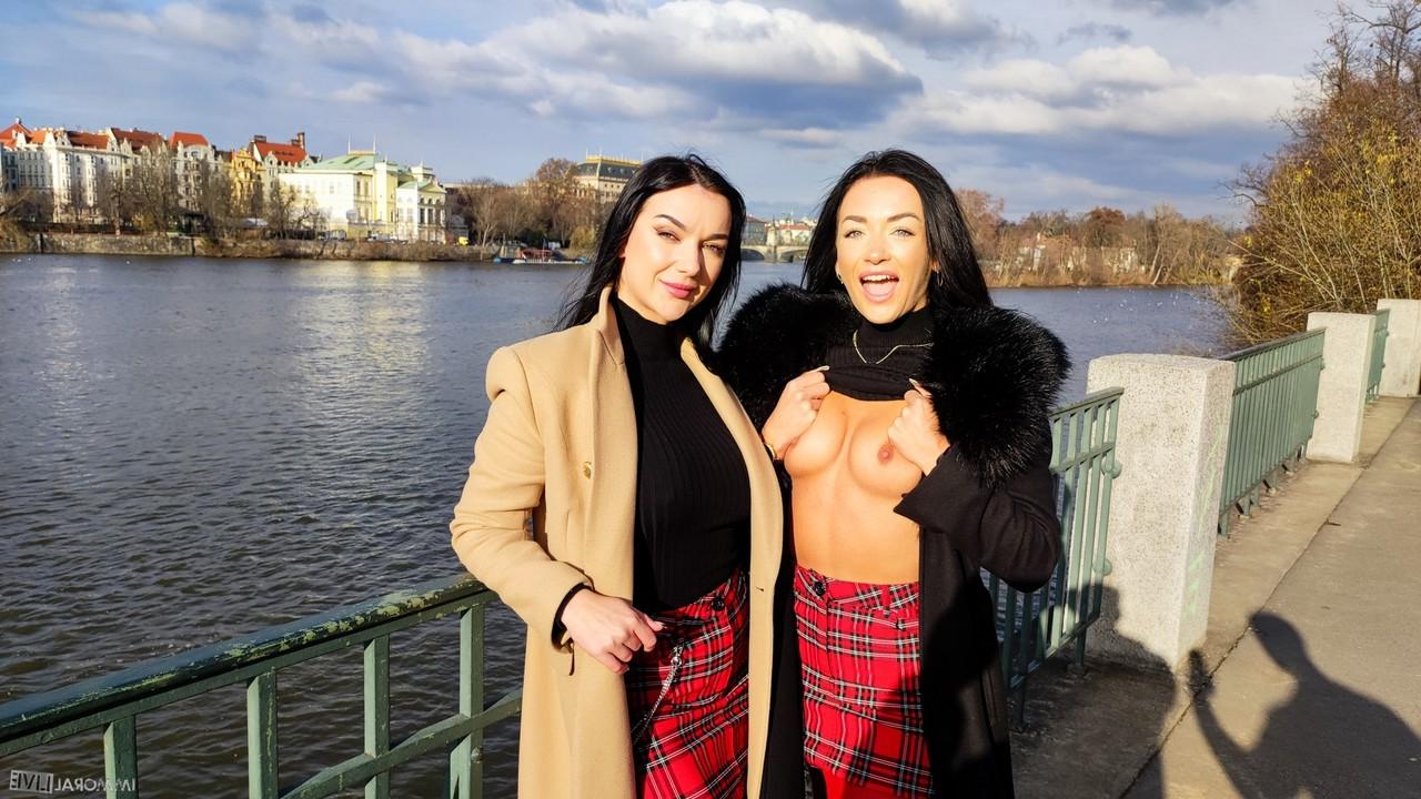 15P Zuzu Sweet & Lady Gang hitch up matching miniskirts in matching pantyhose