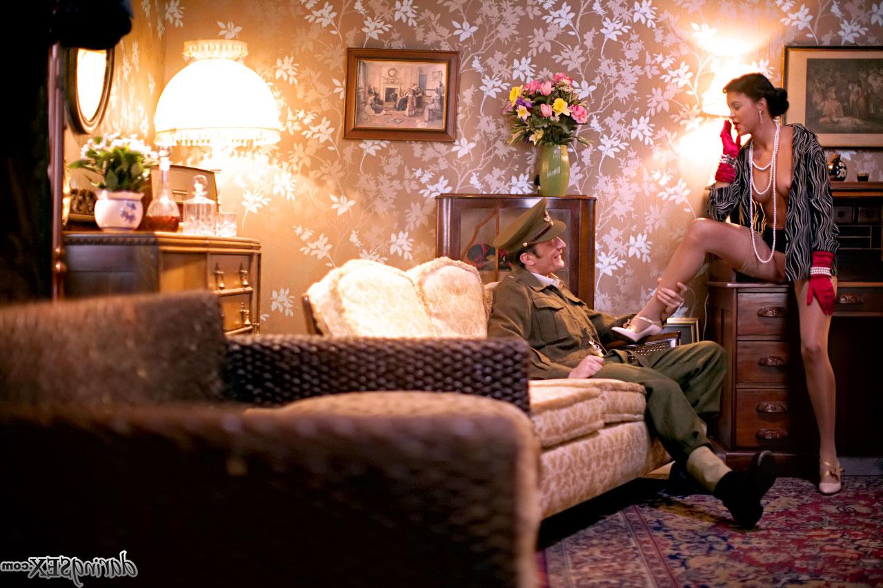 14P Classy female Stacy Lacey gets ate out and banged by a military man