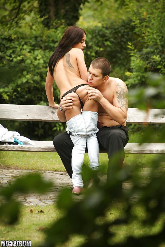 16P Lusty girl gets caught on camera fucking and tasting some cum outdoor