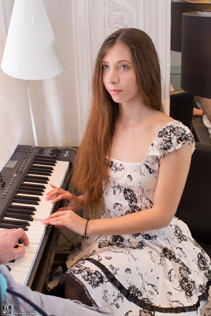 16P Long-haired European teen with tiny tits experiences rough anal fucking