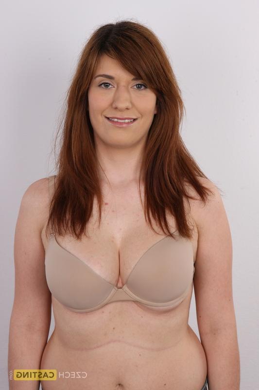 20P Chubby redhead Martina strips naked before a close-up of her muff