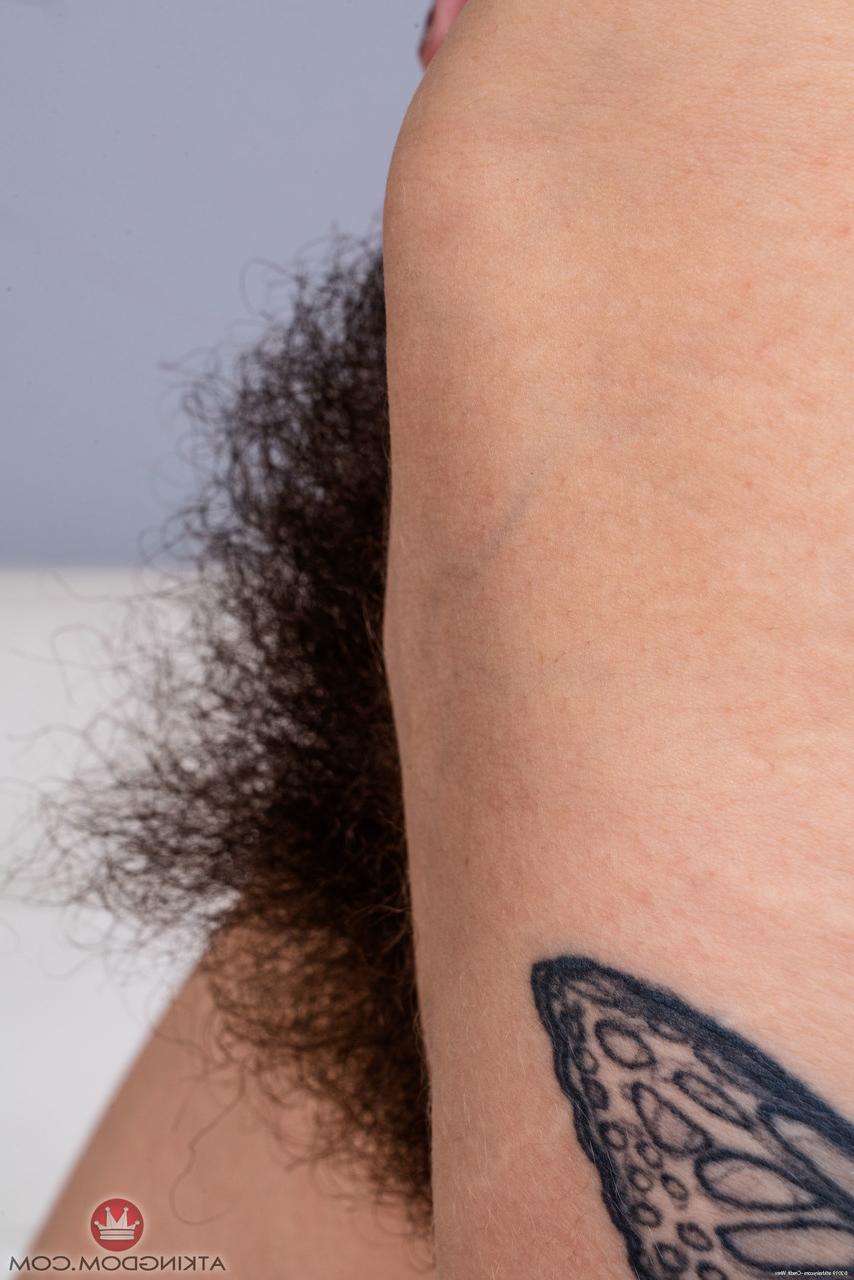 20P Russian hippie Pearl Sage strips and displays her super hairy crotch