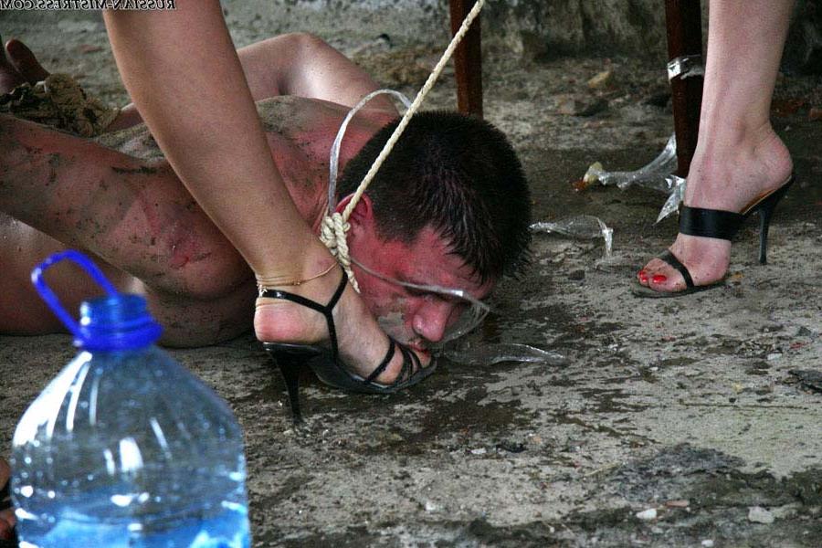 16P Cruel blondes trample a naked boy before smacking him across his face