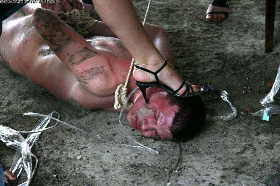 16P Cruel blondes trample a naked boy before smacking him across his face