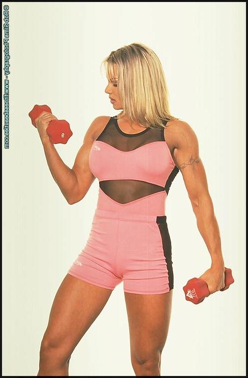 15P Athletic blonde Devon Jones shows her pretty feet before lifting weights