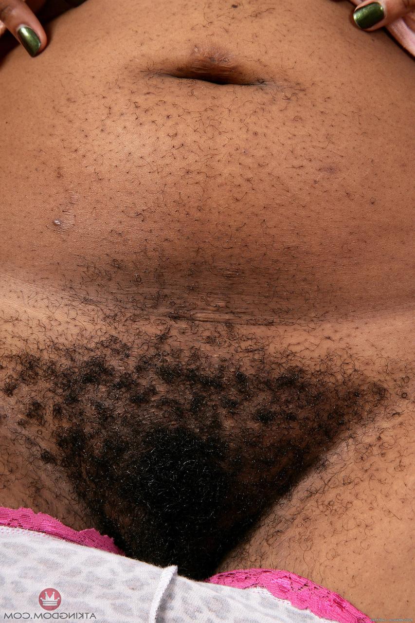 20P Stacked black babe Misty shows off her big tits & spreads her hairy pussy