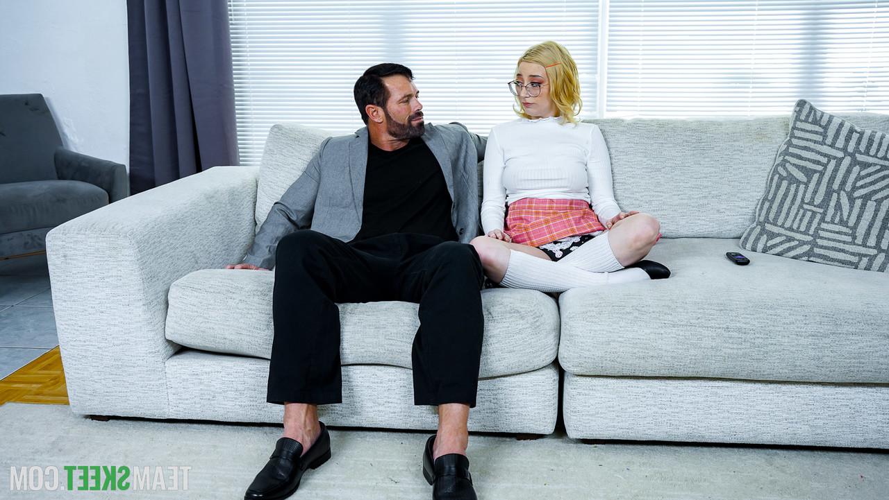 20P Nerdy blonde babysitter Prim Taylor getting dominated and dicked hard